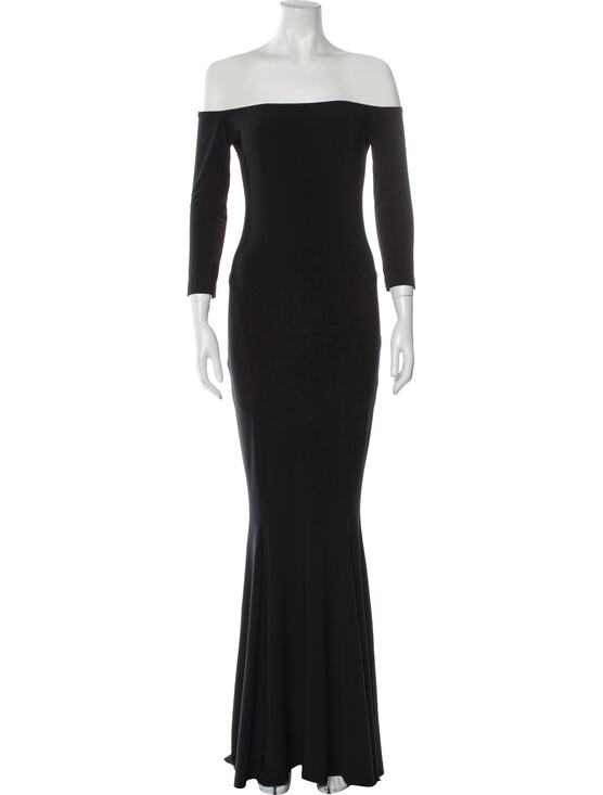 Norma Kamali Dresses & Skirts - Norma Kamali Off Shoulder Fishtail Gown Maxi Black - S